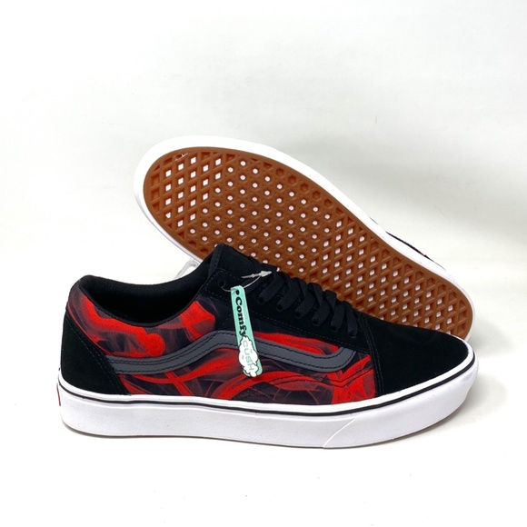 VANS Old Skool ComfyCush Low Black Red Men Suede Canvas Size Sneaker VN0A5DYCY09 - Picture 8 of 10